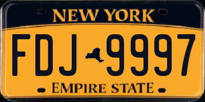 NY license plate FDJ9997