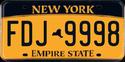 NY license plate FDJ9998