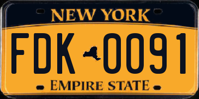 NY license plate FDK0091