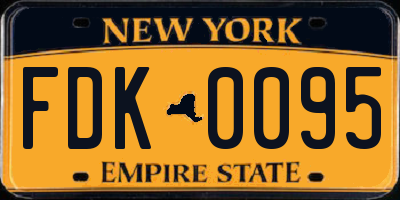 NY license plate FDK0095