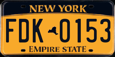NY license plate FDK0153