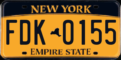 NY license plate FDK0155