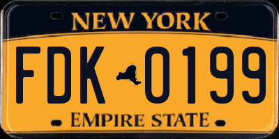 NY license plate FDK0199