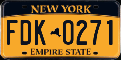 NY license plate FDK0271