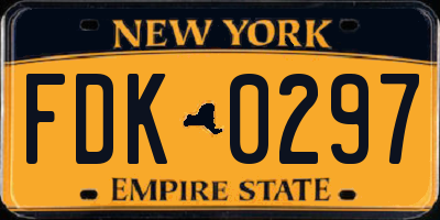NY license plate FDK0297