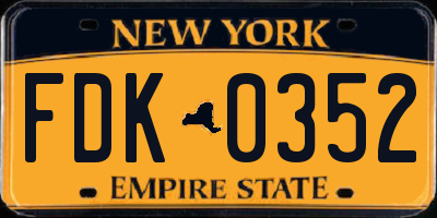 NY license plate FDK0352