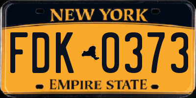 NY license plate FDK0373