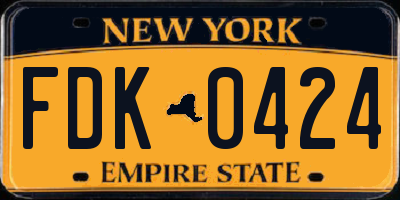 NY license plate FDK0424