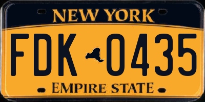 NY license plate FDK0435