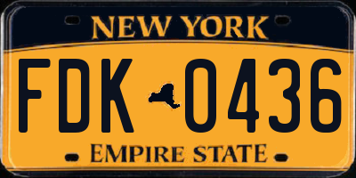 NY license plate FDK0436