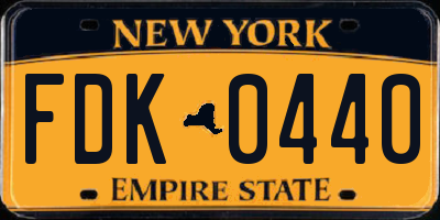 NY license plate FDK0440