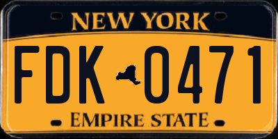 NY license plate FDK0471