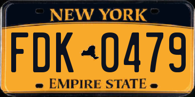 NY license plate FDK0479