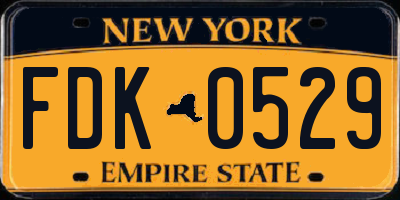 NY license plate FDK0529