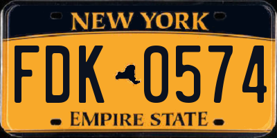 NY license plate FDK0574