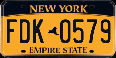 NY license plate FDK0579