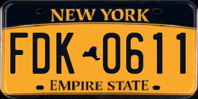 NY license plate FDK0611