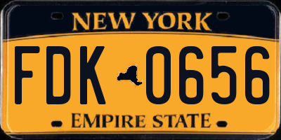 NY license plate FDK0656