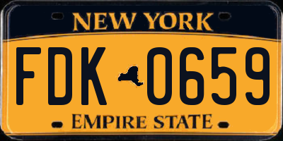 NY license plate FDK0659
