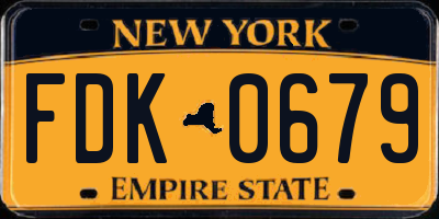 NY license plate FDK0679