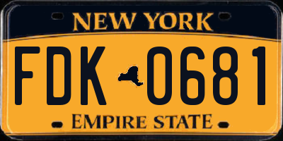 NY license plate FDK0681