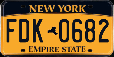 NY license plate FDK0682