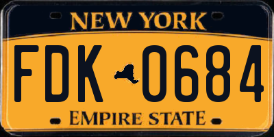 NY license plate FDK0684