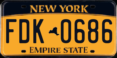 NY license plate FDK0686