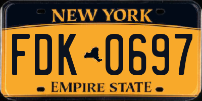 NY license plate FDK0697