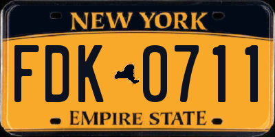 NY license plate FDK0711