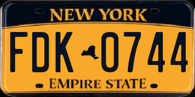 NY license plate FDK0744