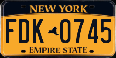 NY license plate FDK0745