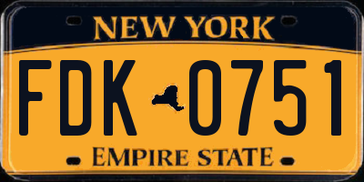 NY license plate FDK0751