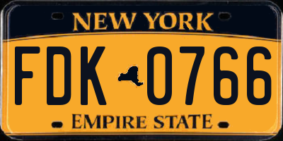 NY license plate FDK0766