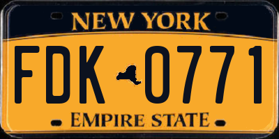 NY license plate FDK0771