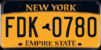 NY license plate FDK0780
