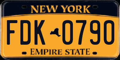 NY license plate FDK0790