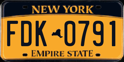 NY license plate FDK0791