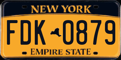 NY license plate FDK0879