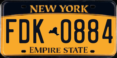 NY license plate FDK0884