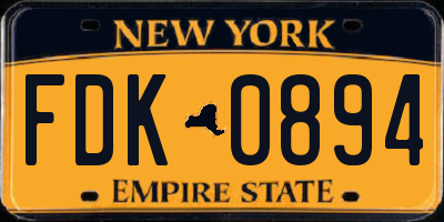 NY license plate FDK0894