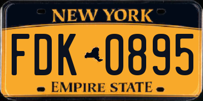 NY license plate FDK0895
