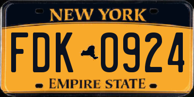 NY license plate FDK0924