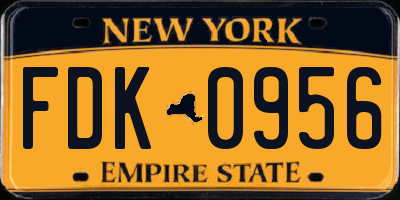 NY license plate FDK0956