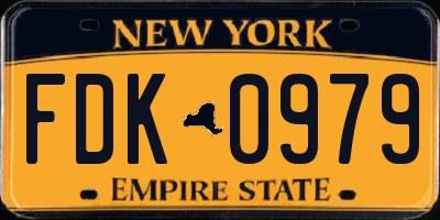 NY license plate FDK0979