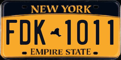 NY license plate FDK1011