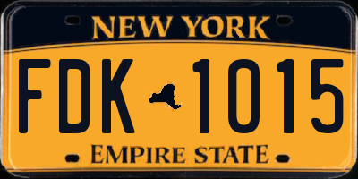 NY license plate FDK1015