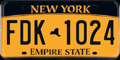 NY license plate FDK1024