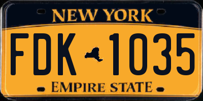 NY license plate FDK1035