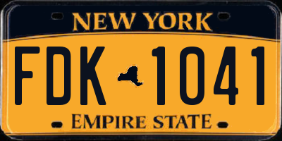 NY license plate FDK1041
